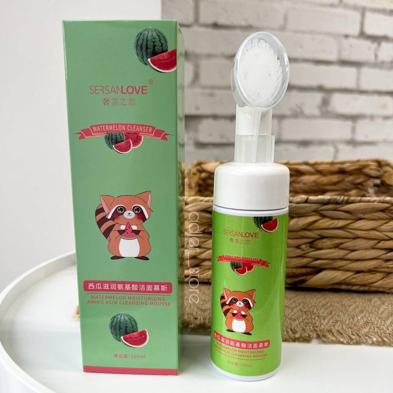 Пенка-мусс с щеточкой для умывания с арбузным экстрактом Sersanlove Watermelon Amino Acid Cleansing Mousse 150
Пенка-мусс с щеточкой для умывания с арбузным экстрактом Sersanlove Watermelon Amino Acid Cleansing Mousse 150