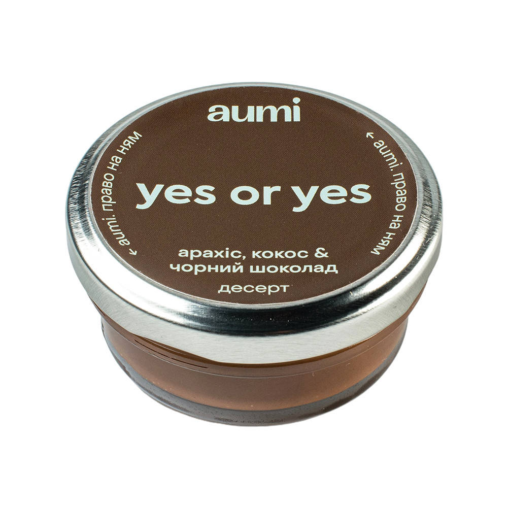 Десерт AUMI "Yes or Yes" арахисово-шоколадный, 50г, банка СТЕКЛО, арахисовая паста, черный шоколад и кокос
Десерт AUMI "Yes or Yes" арахисово-шоколадный, 50г, банка СТЕКЛО, арахисовая паста, черный шоколад и кокос