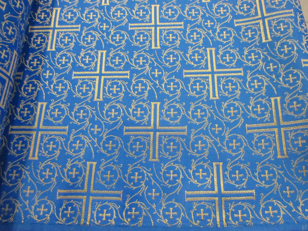 Тканина церковна Хрест Візантійський синя ш/з Ткань церковная
Тканина церковна Хрест Візантійський синя ш/з Ткань церковная