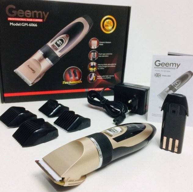Профессиональная аккумуляторная машинка для стрижки волос Geemy Gm-6066 Черно-золотая + 2 Аккумулятора
Профессиональная аккумуляторная машинка для стрижки волос Geemy Gm-6066 Черно-золотая + 2 Аккумулятора
