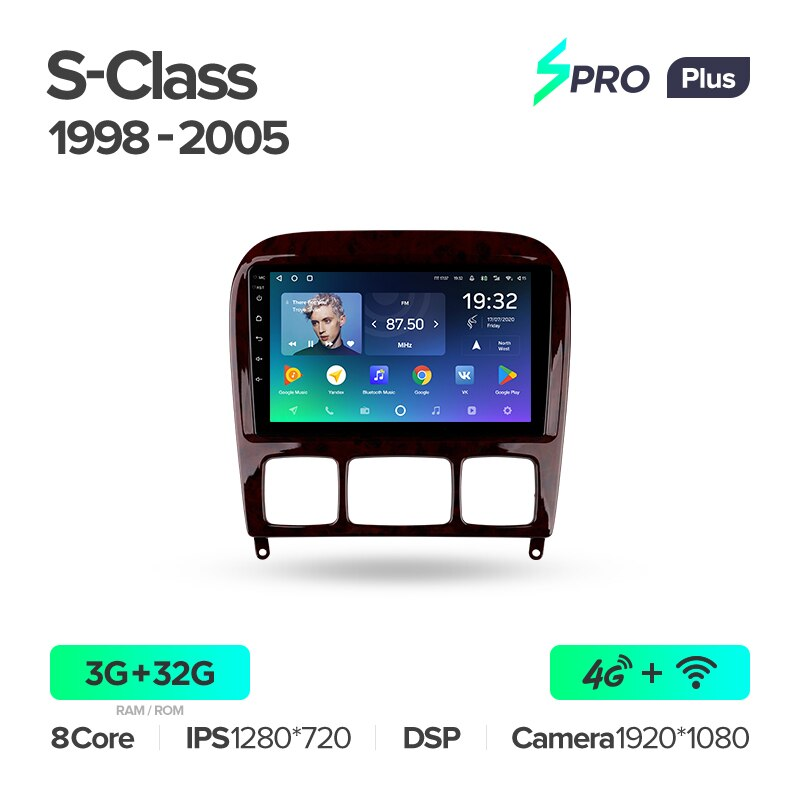 Штатная магнитола Teyes для Mercedes Benz S-Class S Class W220 VV220 1998-2005 Android SPRO-PLUS 3+32G Wi-Fi
Штатная магнитола Teyes для Mercedes Benz S-Class S Class W220 VV220 1998-2005 Android SPRO-PLUS 3+32G Wi-Fi