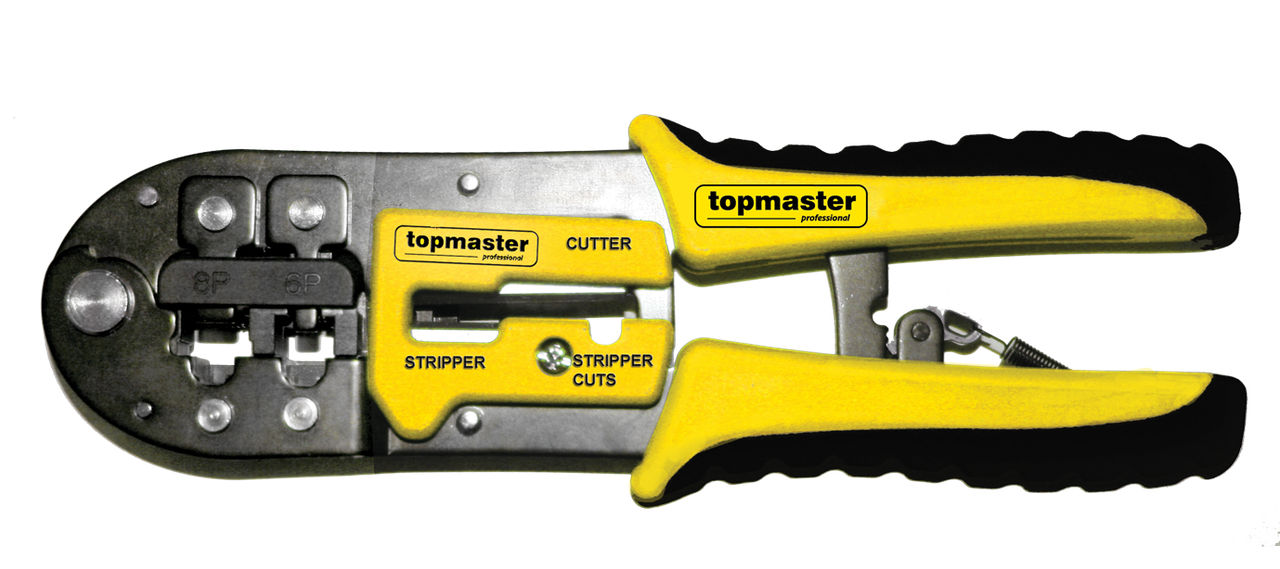 Кримпер клещи для обжима Topmaster RJ45, 6Р, 8 Р, RJ11/12
Кримпер клещи для обжима Topmaster RJ45, 6Р, 8 Р, RJ11/12