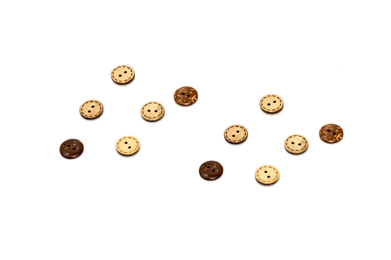 Пуговица деревянная "Кокос", 12,5мм 
Пуговица деревянная "Кокос", 12,5мм