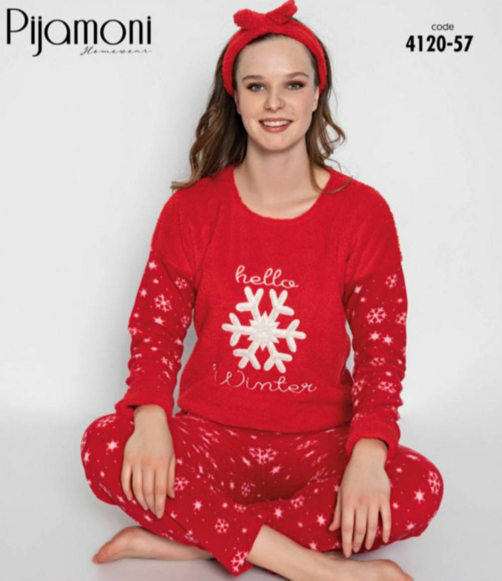 Пижама женская с штанами и кофтой теплая красная флисовая
Пижама женская с штанами и кофтой теплая красная флисовая