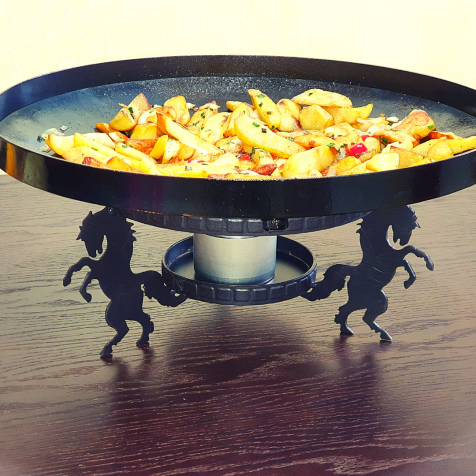 Подставка на стол с подогревом для сковороды из диска бороны
Подставка на стол с подогревом для сковороды из диска бороны