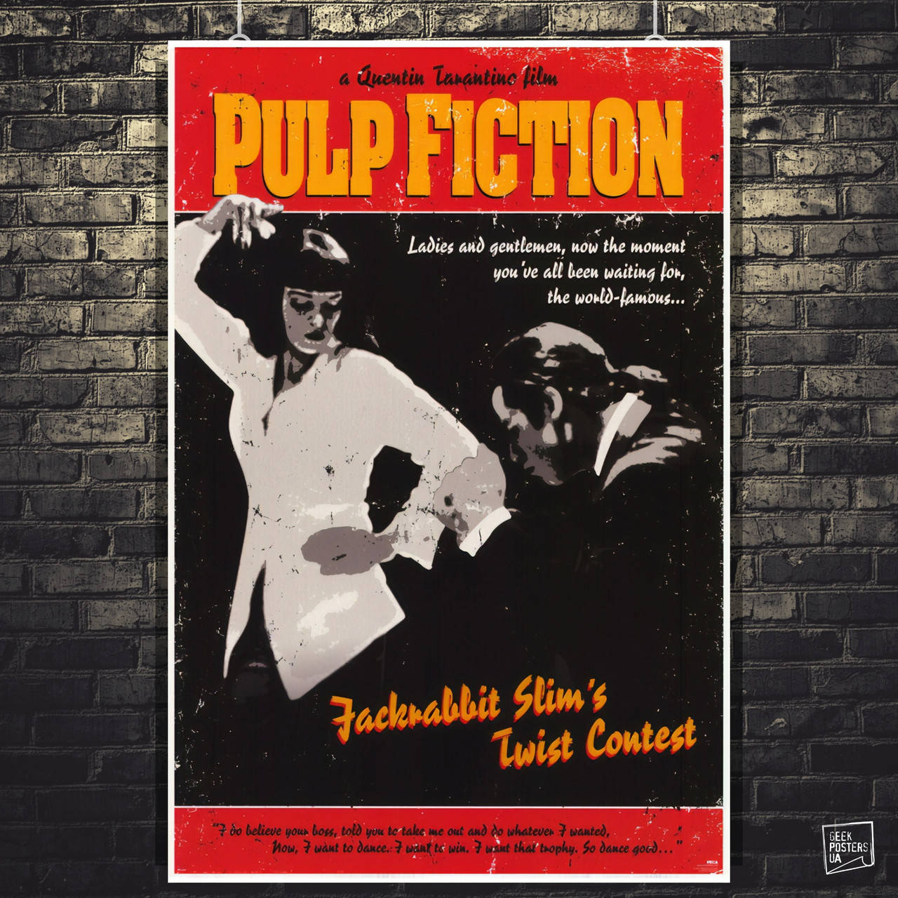 Постер Криминальное чтиво, Pulp Fiction, Twist Contest. Размер 60x41см (A2). Глянцевая бумага
Постер Криминальное чтиво, Pulp Fiction, Twist Contest. Размер 60x41см (A2). Глянцевая бумага