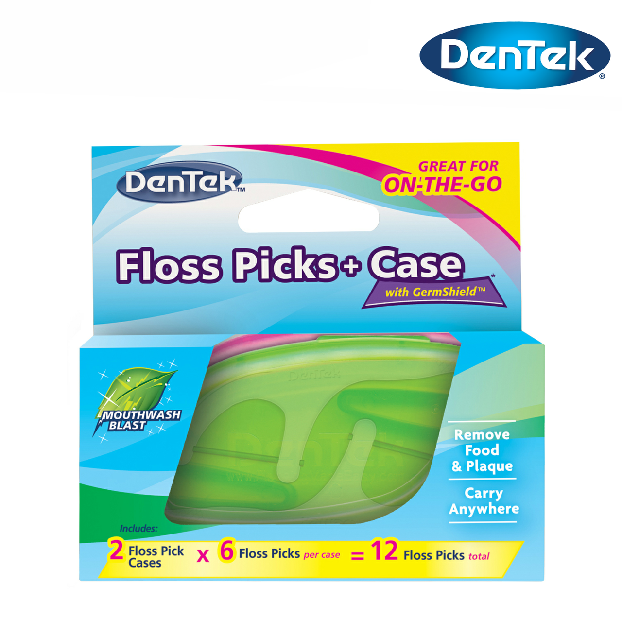 DenTek Флосс-зубочистки + Дорожный футляр: 2 футляра 12 зубочисток
DenTek Флосс-зубочистки + Дорожный футляр: 2 футляра 12 зубочисток