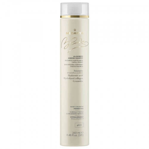 Укрепляющий шампунь для светлых волос Medavita All blondes bonding shampoo, 250мл. Италия
Укрепляющий шампунь для светлых волос Medavita All blondes bonding shampoo, 250мл. Италия