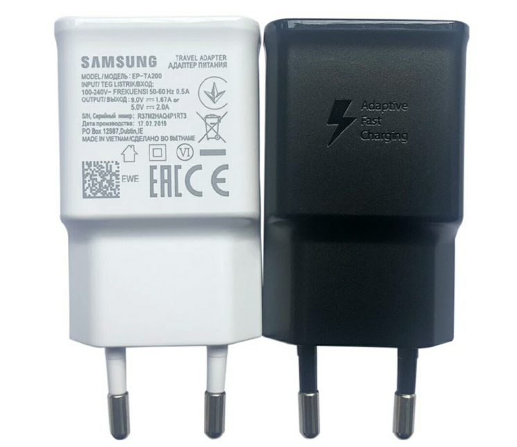 Сетевой зарядный адаптер питания Samsung EP-TA200 Adaptive fast charger (Original), Черный
Сетевой зарядный адаптер питания Samsung EP-TA200 Adaptive fast charger (Original), Черный