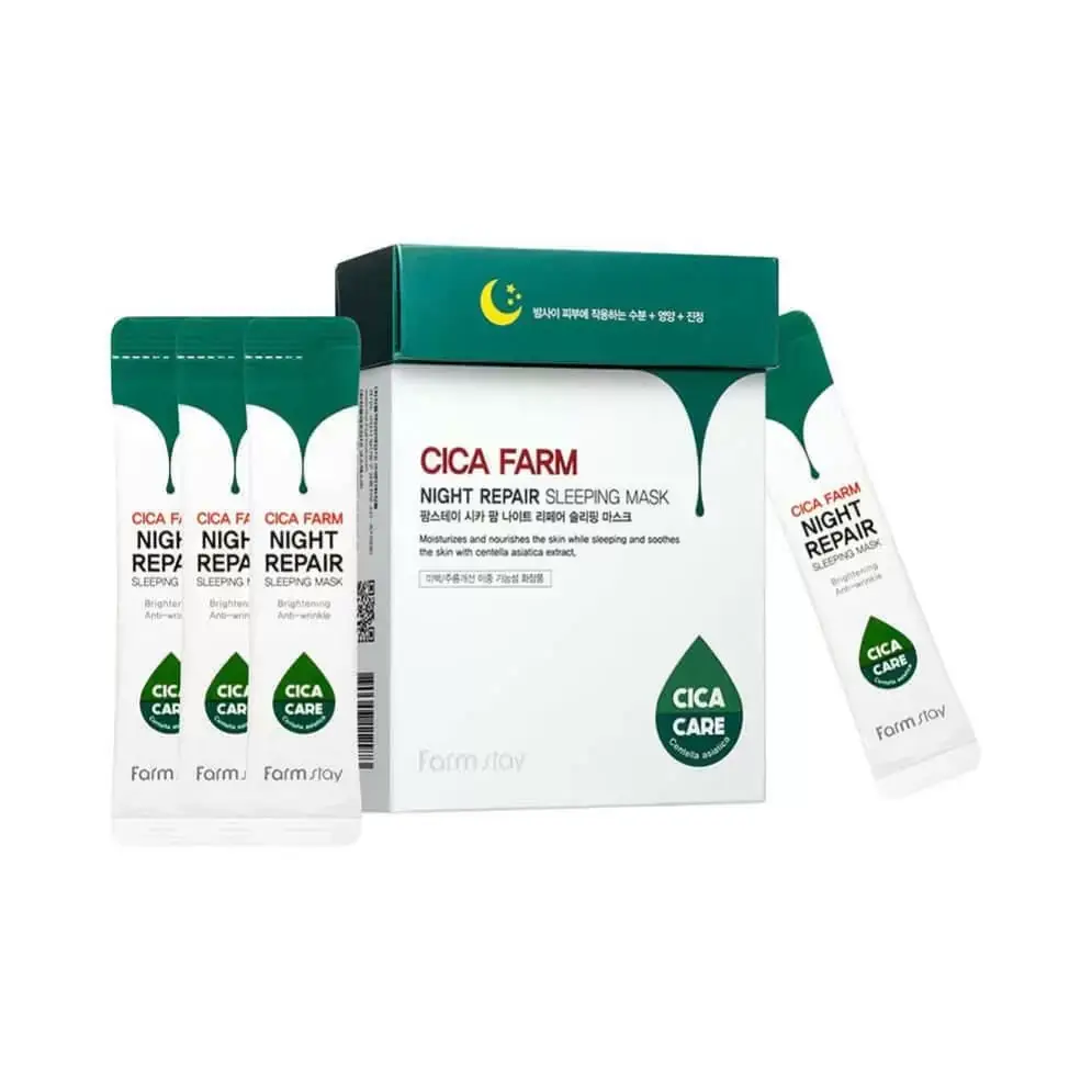 Ночная маска с центеллой азиатской FarmStay Cica Farm Night Repair Sleeping Mask, 4мл
Ночная маска с центеллой азиатской FarmStay Cica Farm Night Repair Sleeping Mask, 4мл