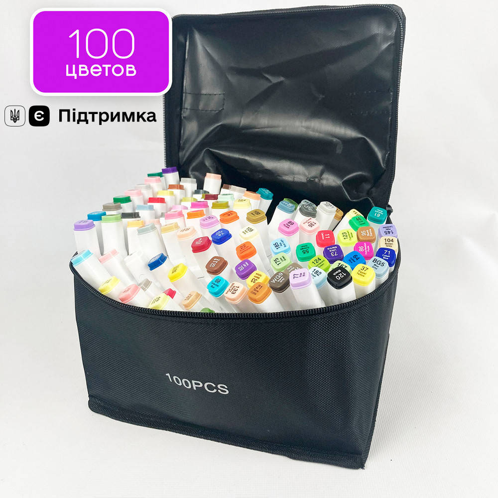 Набор двусторонних маркеров Touch Smooth для скетчинга на спиртовой основе 100 штук Разноцветные, Черный
Набор двусторонних маркеров Touch Smooth для скетчинга на спиртовой основе 100 штук Разноцветные, Черный