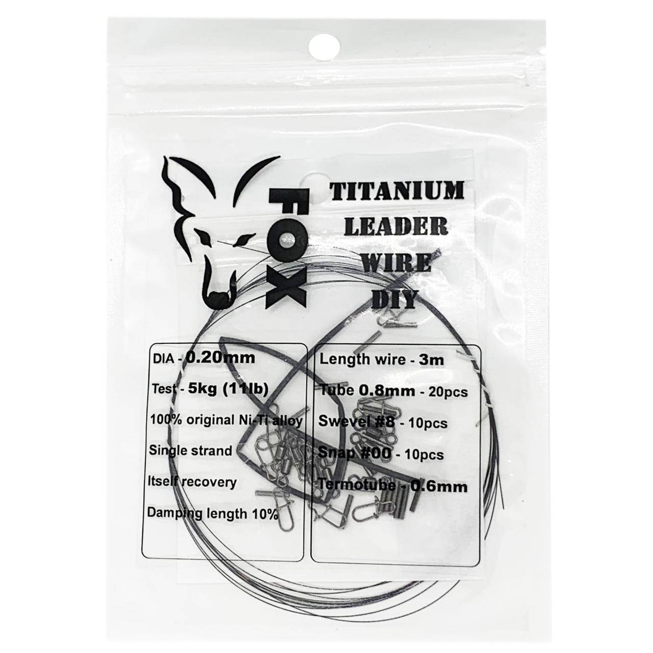 Титановый Поводок, 0.2mm 11lb 5kg 3m FOX Titanium Leader Wire DIY, комплект для изготовления, Черный
Титановый Поводок, 0.2mm 11lb 5kg 3m FOX Titanium Leader Wire DIY, комплект для изготовления, Черный