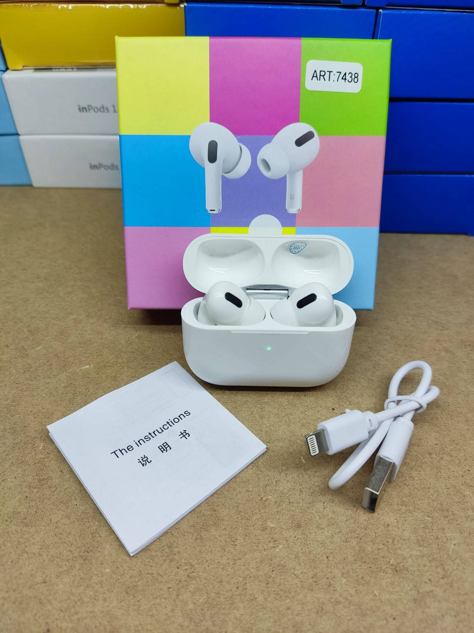 Наушники MDR AirPods PRO BT + сенсор + кейс беспроводные Bluetooth вакуумный Белые, Белый
Наушники MDR AirPods PRO BT + сенсор + кейс беспроводные Bluetooth вакуумный Белые, Белый