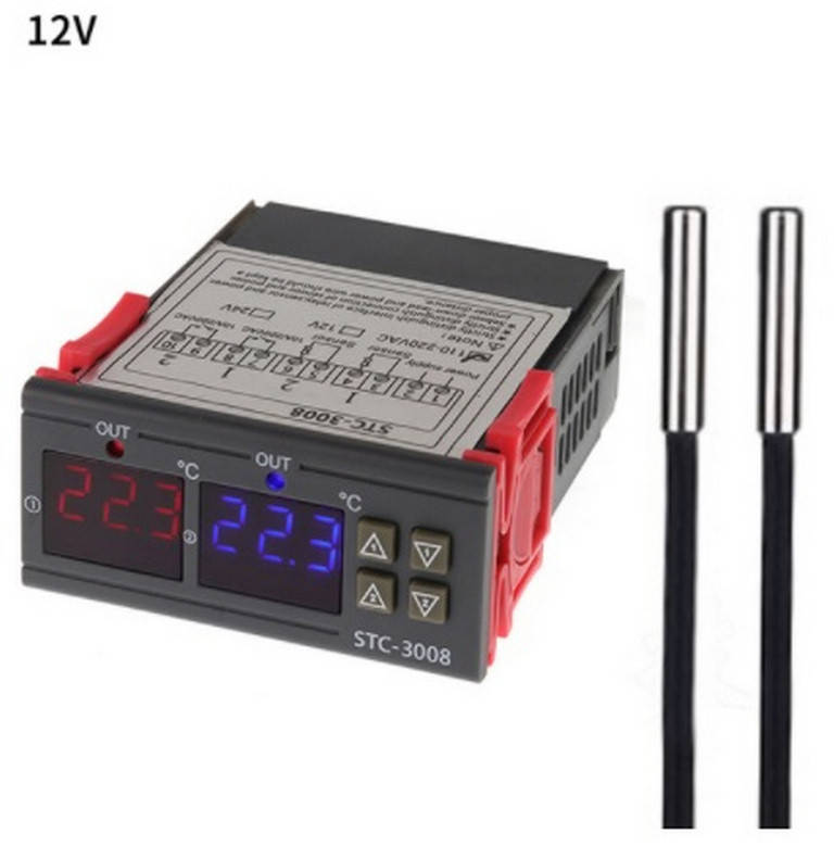 Термостат регулятор температуры цифровой Терморегулятор STC-3008 12 В 10 А 2 датчика 2 выхода
Термостат регулятор температуры цифровой Терморегулятор STC-3008 12 В 10 А 2 датчика 2 выхода