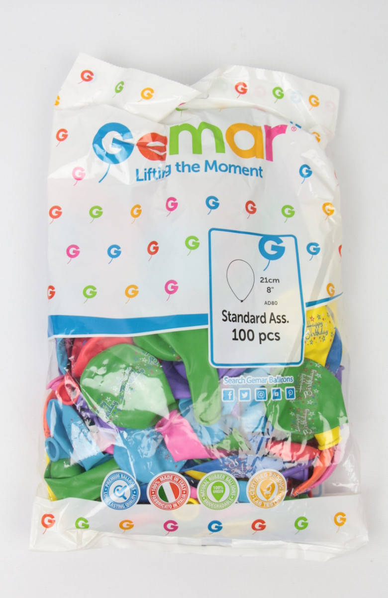 Воздушные шарики "Ассорти с рисунком 8" 100 шт.
Воздушные шарики "Ассорти с рисунком 8" 100 шт.