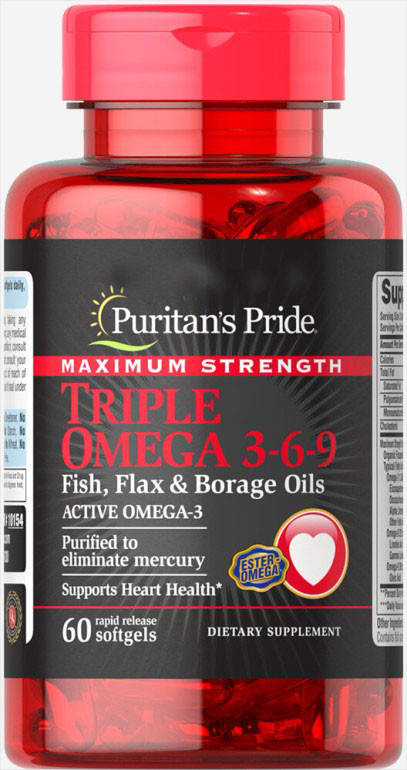 Витамины Puritan's Pride Maximum Strength Triple Omega 3-6-9 Fish, Flax & Borage Oils 60 капсул (4384301464)
Витамины Puritan's Pride Maximum Strength Triple Omega 3-6-9 Fish, Flax & Borage Oils 60 капсул (4384301464)