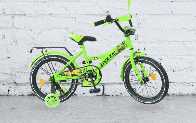 Детский двухколесный велосипед Impuls Beaver 16 дюймов для мальчиков от 4 до 7 лет, Зелёный 
Детский двухколесный велосипед Impuls Beaver 16 дюймов для мальчиков от 4 до 7 лет, Зелёный