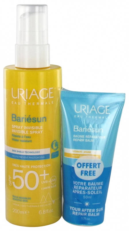 Солнцезащитный спрей Uriage Bariésun Spray SPF 50+ 200 мл + Восстанавливающий бальзам после загара 50 мл
Солнцезащитный спрей Uriage Bariésun Spray SPF 50+ 200 мл + Восстанавливающий бальзам после загара 50 мл