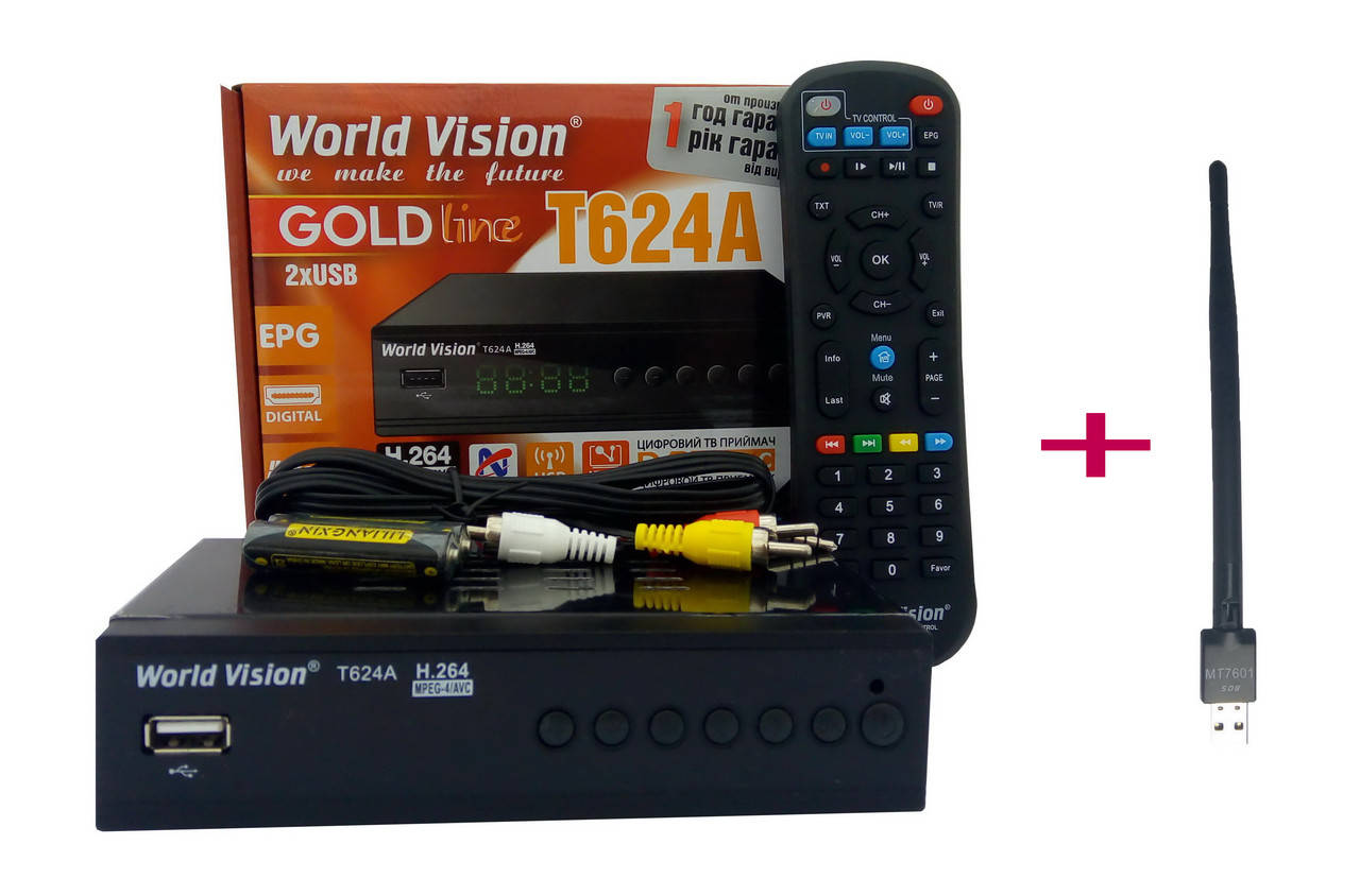 Т2 тюнер World Vision T624A + WI-FI модуль 5Дб дальнобойный + Прошивка IPTV Гарантия 12 мс
Т2 тюнер World Vision T624A + WI-FI модуль 5Дб дальнобойный + Прошивка IPTV Гарантия 12 мс