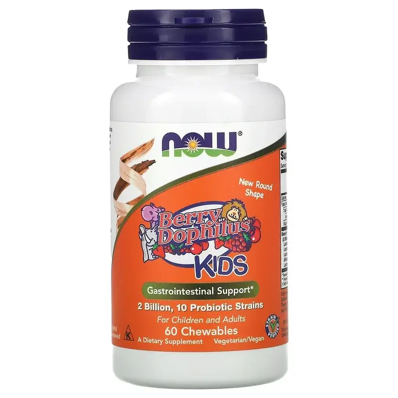 Пробиотики (BerryDophilus) вкус ягод, Now Foods, 4 Billion, 60 таблеток (NOW-02936)
Пробиотики (BerryDophilus) вкус ягод, Now Foods, 4 Billion, 60 таблеток (NOW-02936)