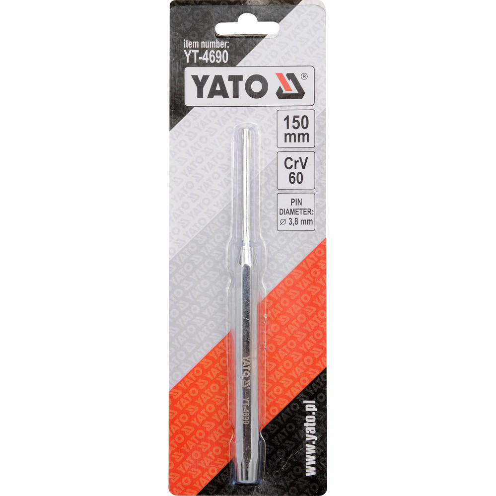 Добойник цилиндрический 3,8 мм L=150 мм CrV60 YATO (YT-4690)
Добойник цилиндрический 3,8 мм L=150 мм CrV60 YATO (YT-4690)