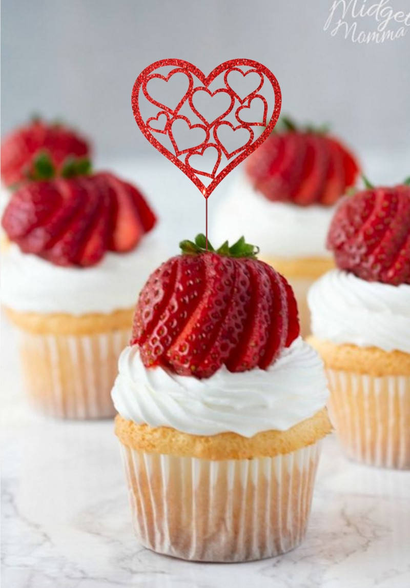 Топпер для кап-кейков Серде с сердечки 
Топпер для кап-кейков Серде с сердечки