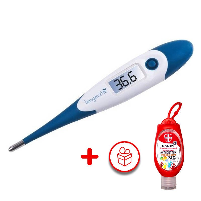 Термометр электронный Longevita MT-4218 + ПОДАРОК Антисептик Medical Def MDA 72+ Bubble Gum 50 мл
Термометр электронный Longevita MT-4218 + ПОДАРОК Антисептик Medical Def MDA 72+ Bubble Gum 50 мл
