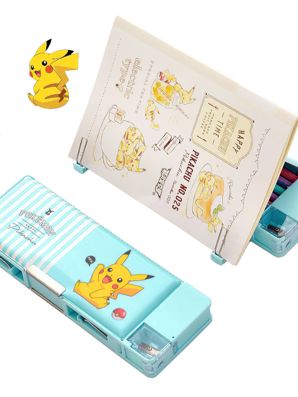 Пенал школьный с подставкой для книг Пикачу Pakemon бирюзовый пенал в школу для мальчика, девочки (TS)
Пенал школьный с подставкой для книг Пикачу Pakemon бирюзовый пенал в школу для мальчика, девочки (TS)
