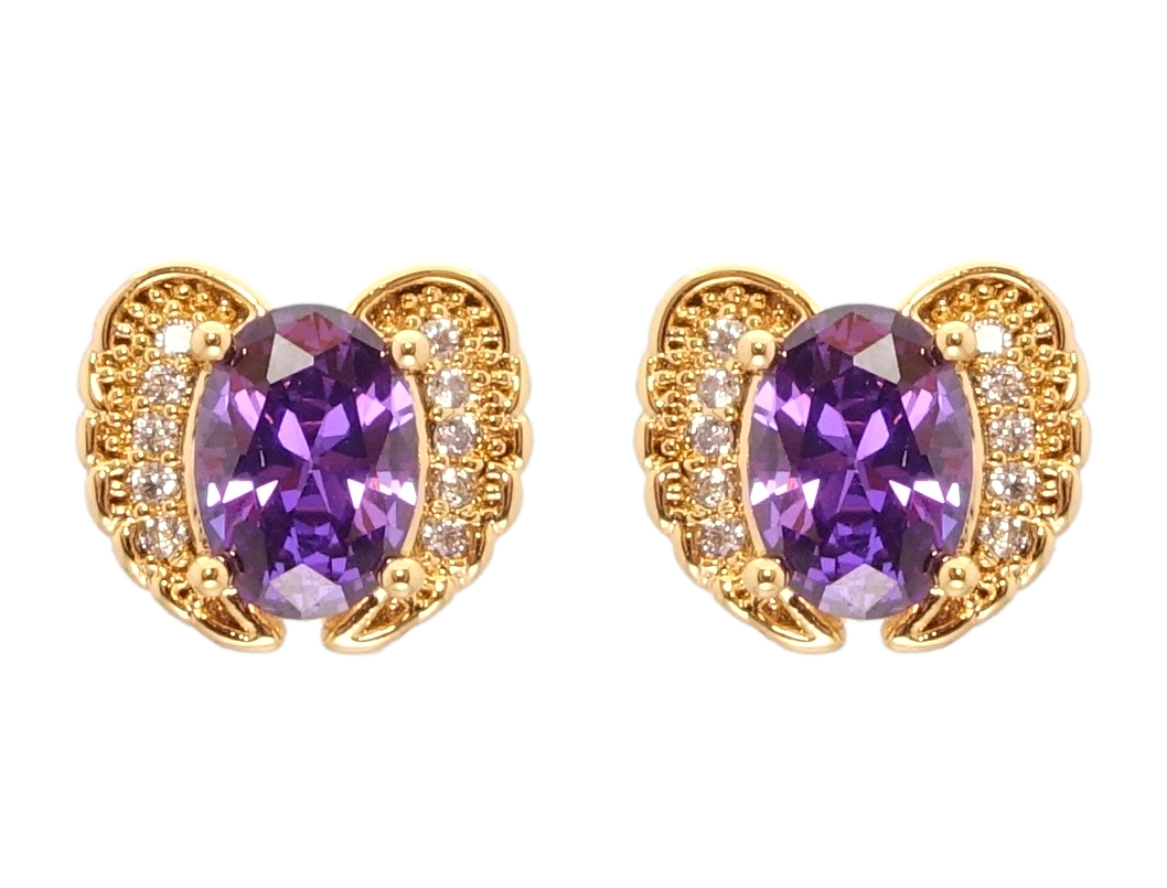 Серьги Xuping Позолота 18K гвоздики (пусеты) "Сиреневые фианиты с крыльями" 
Серьги Xuping Позолота 18K гвоздики (пусеты) "Сиреневые фианиты с крыльями"