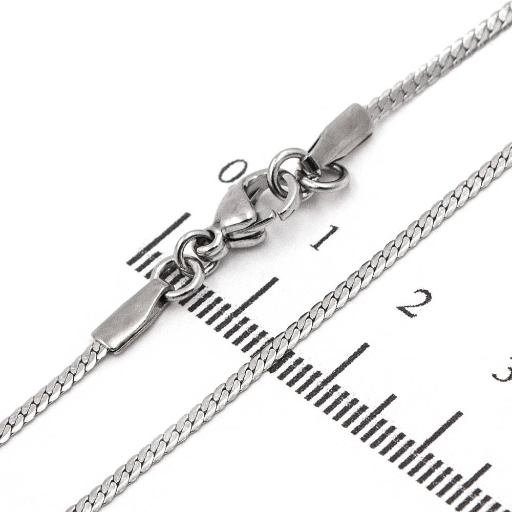 Цепочка родий панцирное плоское плетение 0,1/45 см 
Цепочка родий панцирное плоское плетение 0,1/45 см