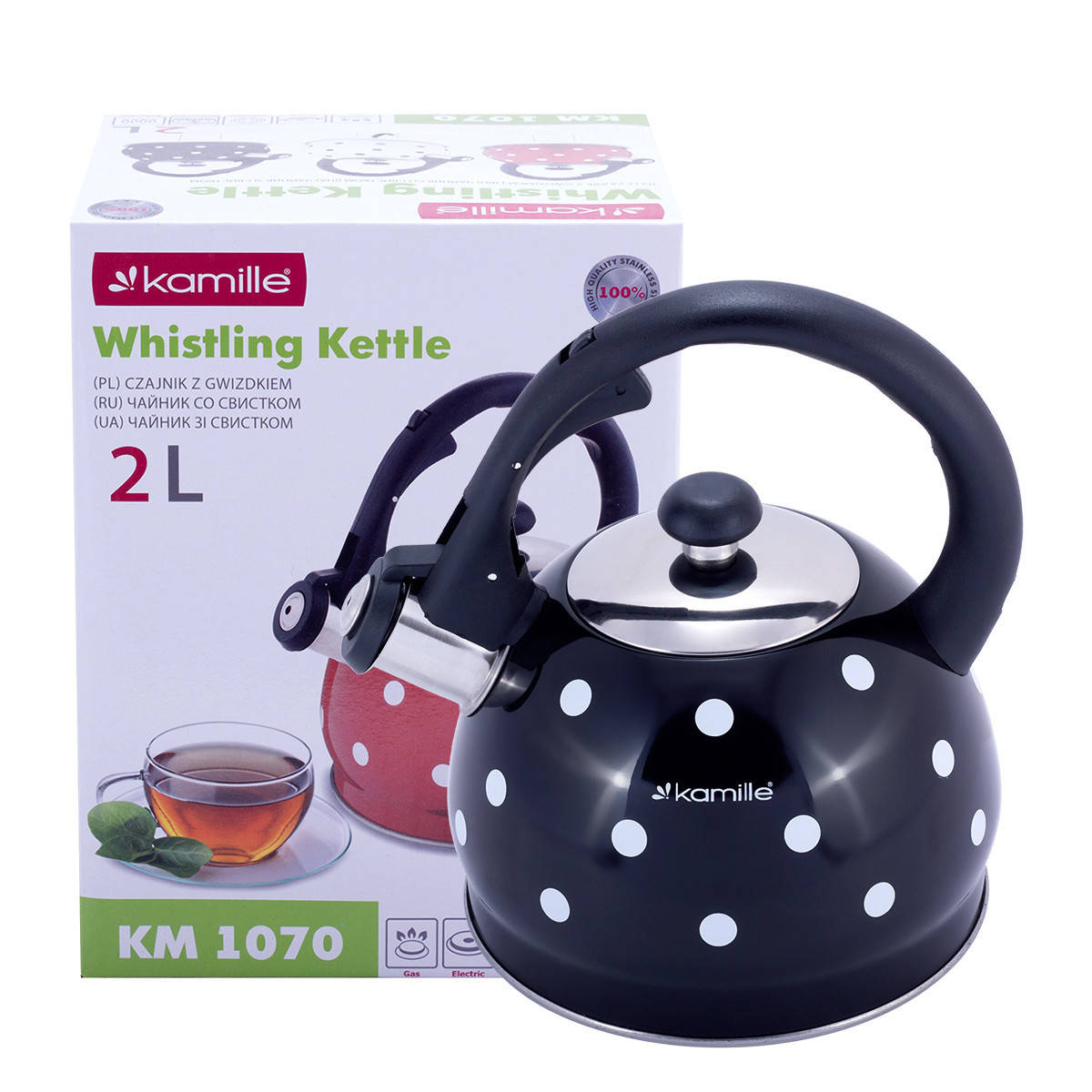 Чайник со свистком Kamille KM-1070CH 2 л, Черный
Чайник со свистком Kamille KM-1070CH 2 л, Черный