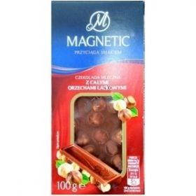 Молочный шоколад Magnetic с цельными лесными орехами, 100г (Польша) 
Молочный шоколад Magnetic с цельными лесными орехами, 100г (Польша)