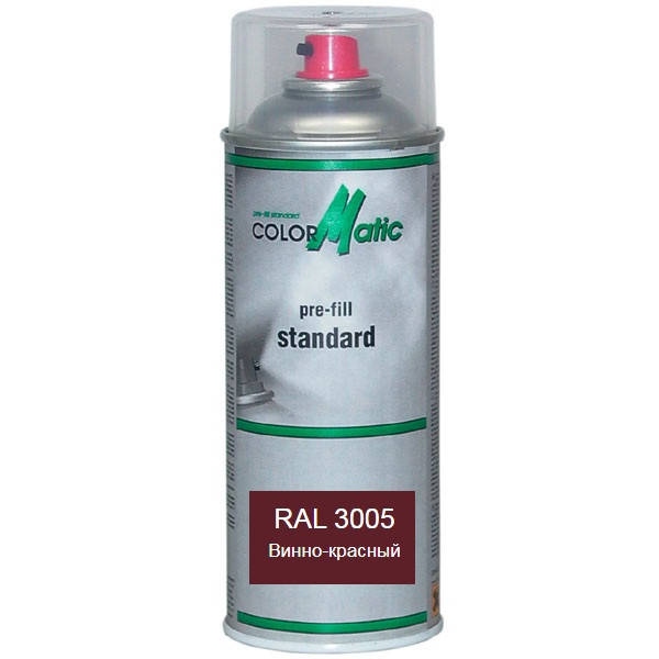 Аэрозольная акриловая краска RAL 3005 (винно-красный) Mobihel 
Аэрозольная акриловая краска RAL 3005 (винно-красный) Mobihel