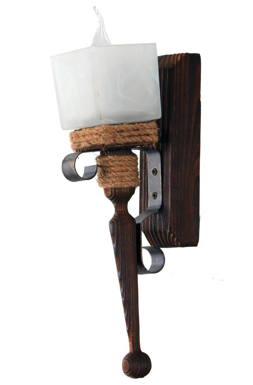 Бра в стиле кантри с 1 стеклянным плафоном Sirius корпус дерево темный обжиг S7021/1, Белый
Бра в стиле кантри с 1 стеклянным плафоном Sirius корпус дерево темный обжиг S7021/1, Белый