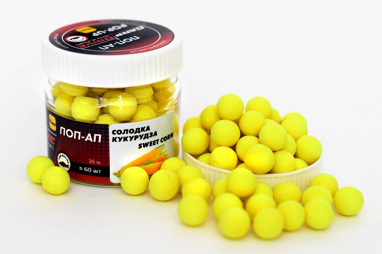 Бойл плавающий, поп ап для рыбалки, поп ап Сладкая Кукуруза (Sweet Corn) 10 мм Carp Drive
Бойл плавающий, поп ап для рыбалки, поп ап Сладкая Кукуруза (Sweet Corn) 10 мм Carp Drive