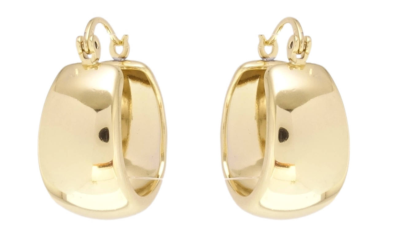 Серьги Xuping QQMM Позолота 14K замок-булавка "Широкие кольца" ø 2см