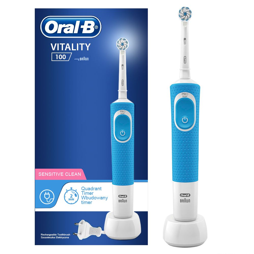 Электрическая зубная щетка Oral Pro Vitality Sensitive Clean / D100
Электрическая зубная щетка Oral Pro Vitality Sensitive Clean / D100