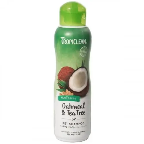 Шампунь лечебный TropiClean Овсяный с чайным деревом для сухой, шелушащейся кожи для собак и кошек, 355 мл 
Шампунь лечебный TropiClean Овсяный с чайным деревом для сухой, шелушащейся кожи для собак и кошек, 355 мл
