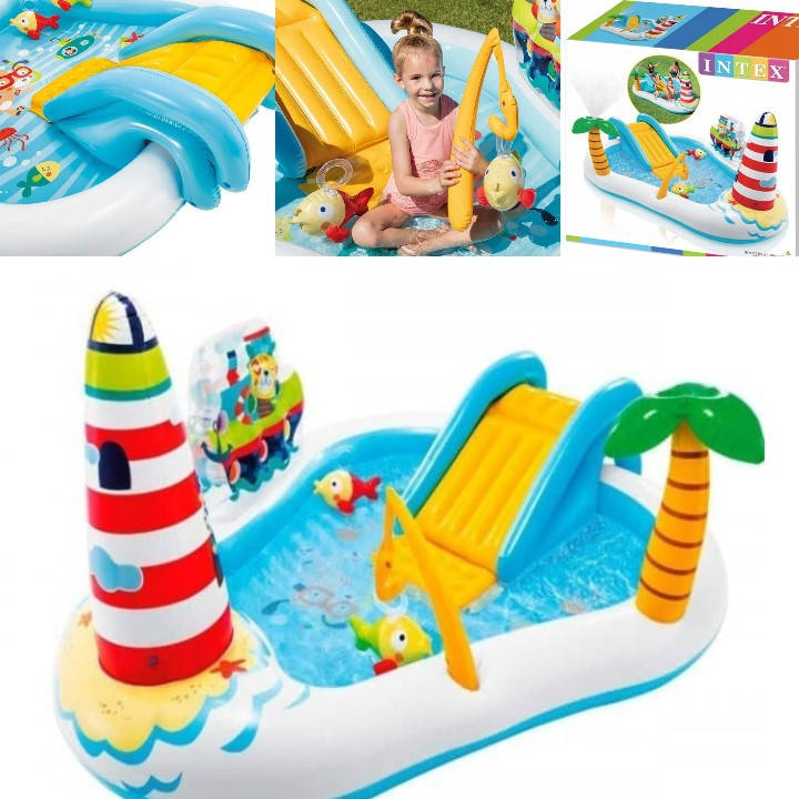 Надувной игровой центр с бассейном "Веселая Рыбалка" INTEX 57162 Детский бассейн с горкой 218х188х99 см ХИТ, Голубой
Надувной игровой центр с бассейном "Веселая Рыбалка" INTEX 57162 Детский бассейн с горкой 218х188х99 см ХИТ, Голубой