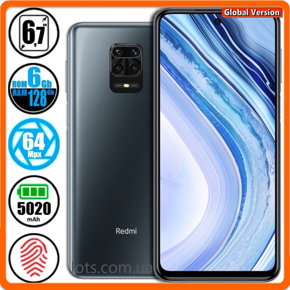 Смартфон Xiaomi Redmi Note 9 Pro NFC (6/128GB) Grey - Global Version + Подарок Защитное Стекло, Серый
Смартфон Xiaomi Redmi Note 9 Pro NFC (6/128GB) Grey - Global Version + Подарок Защитное Стекло, Серый