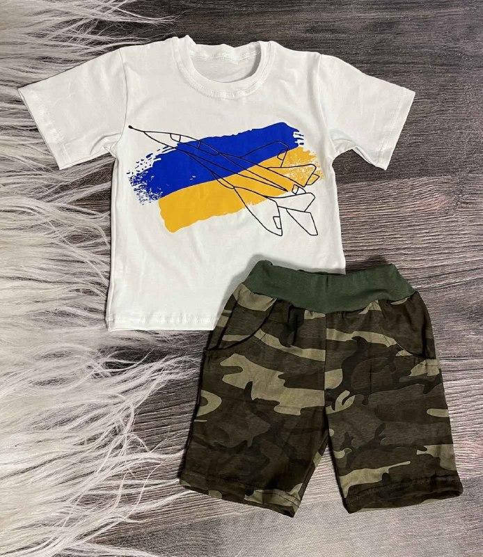 Детский набор комплект костюм на лето для мальчика патриотический украина 104-110 футболка и шорты хб
Детский набор комплект костюм на лето для мальчика патриотический украина 104-110 футболка и шорты хб