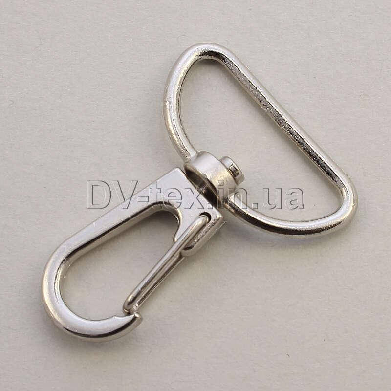 Карабин для сумок 26мм, MTКР-26 (9215/4061), никель 
Карабин для сумок 26мм, MTКР-26 (9215/4061), никель