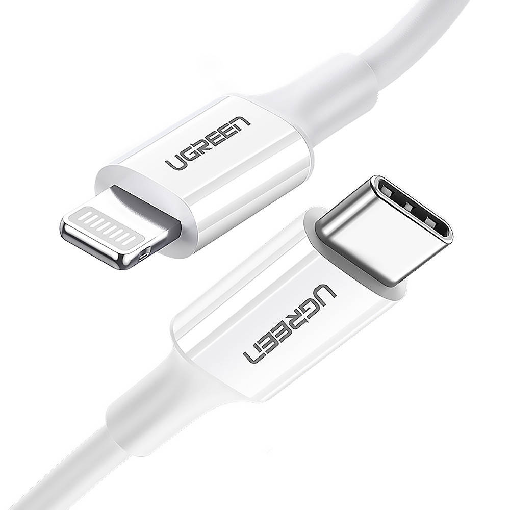 Сертифицированный MFI кабель Lightning to USB Type-C для быстрой зарядки лайтнинг на тайп-С 3А PD18W UGREEN, Белый
Сертифицированный MFI кабель Lightning to USB Type-C для быстрой зарядки лайтнинг на тайп-С 3А PD18W UGREEN, Белый