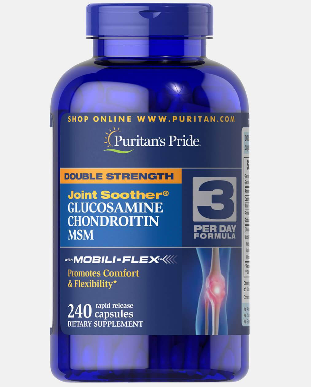 Глюкозамин, хондроитин, МСМ Puritans Pride Double Strength Glucosamine, Chondroitin & MSM 240 капс.
Глюкозамин, хондроитин, МСМ Puritans Pride Double Strength Glucosamine, Chondroitin & MSM 240 капс.