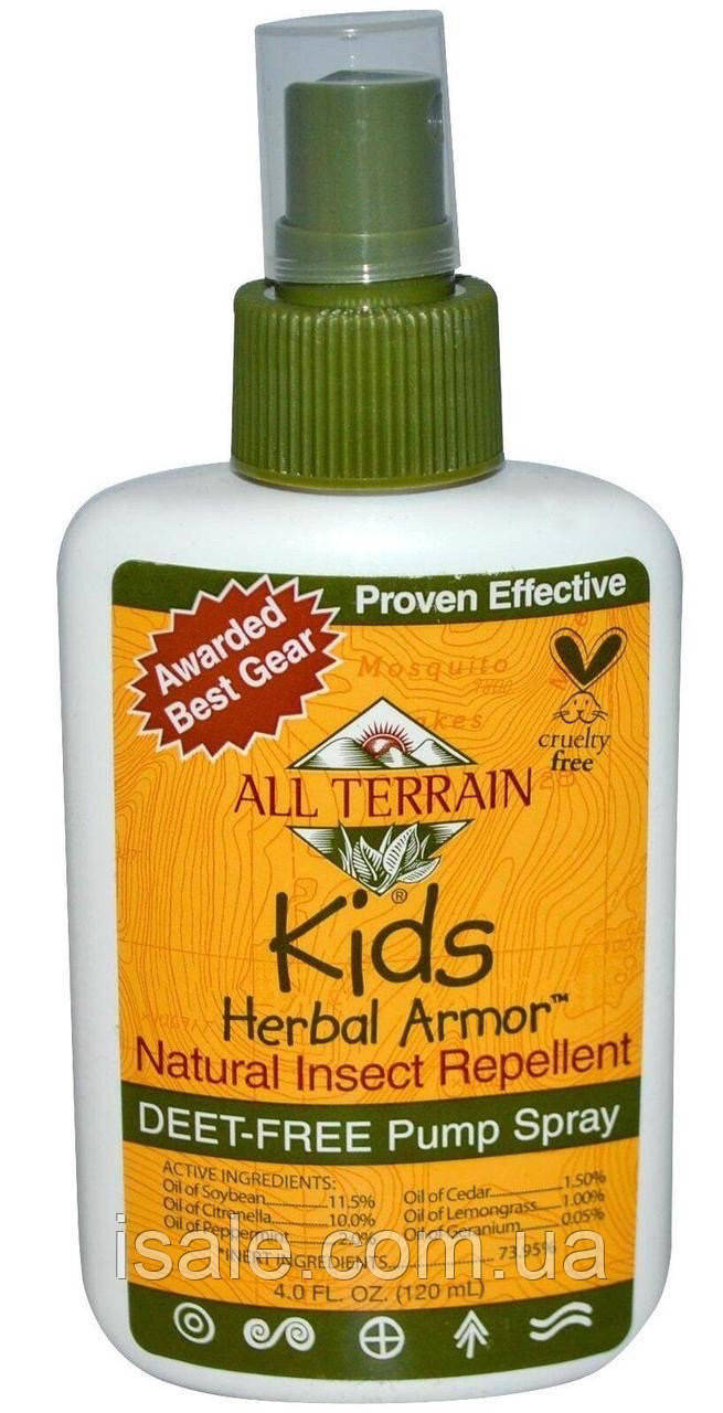 Натуральный спрей, репеллент от насекомых, комаров, All Terrain, Kids Herbal Armor, 120 мл
Натуральный спрей, репеллент от насекомых, комаров, All Terrain, Kids Herbal Armor, 120 мл