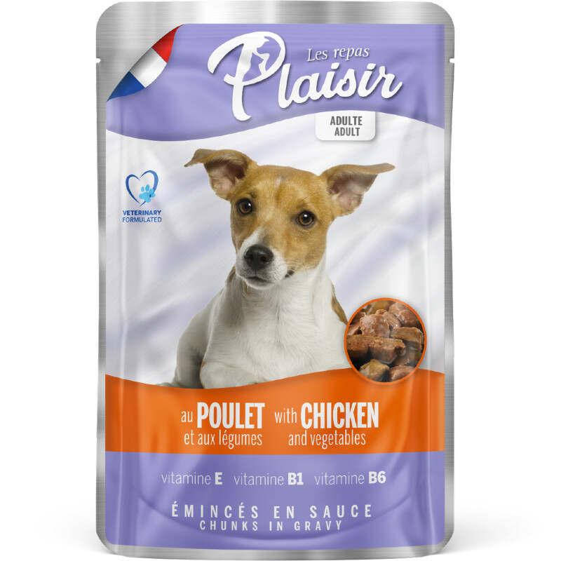 Plaisir Adult Dog Chicken&Vegetables Chunks In Gravy 100 г - Полнорационный влажный корм с курицей и овощами
Plaisir Adult Dog Chicken&Vegetables Chunks In Gravy 100 г - Полнорационный влажный корм с курицей и овощами