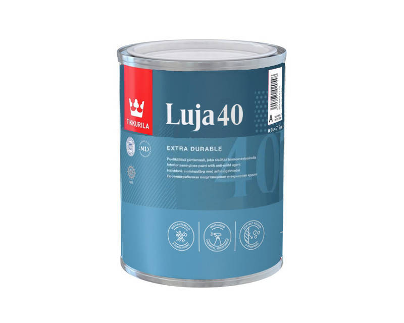 Краска интерьерная TIKKURILA LUJA 40 для влажных помещений полуглянцевая, белая 0,9л, Белый
Краска интерьерная TIKKURILA LUJA 40 для влажных помещений полуглянцевая, белая 0,9л, Белый