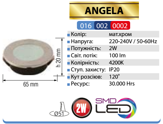 "ANGELA"Светильник врезной круг, металл ip 20 LED 2W 6400K 100Lm, цвет-мат.хром (220-240v) (016-002-0002-020), Фиолетовый
"ANGELA"Светильник врезной круг, металл ip 20 LED 2W 6400K 100Lm, цвет-мат.хром (220-240v) (016-002-0002-020), Фиолетовый