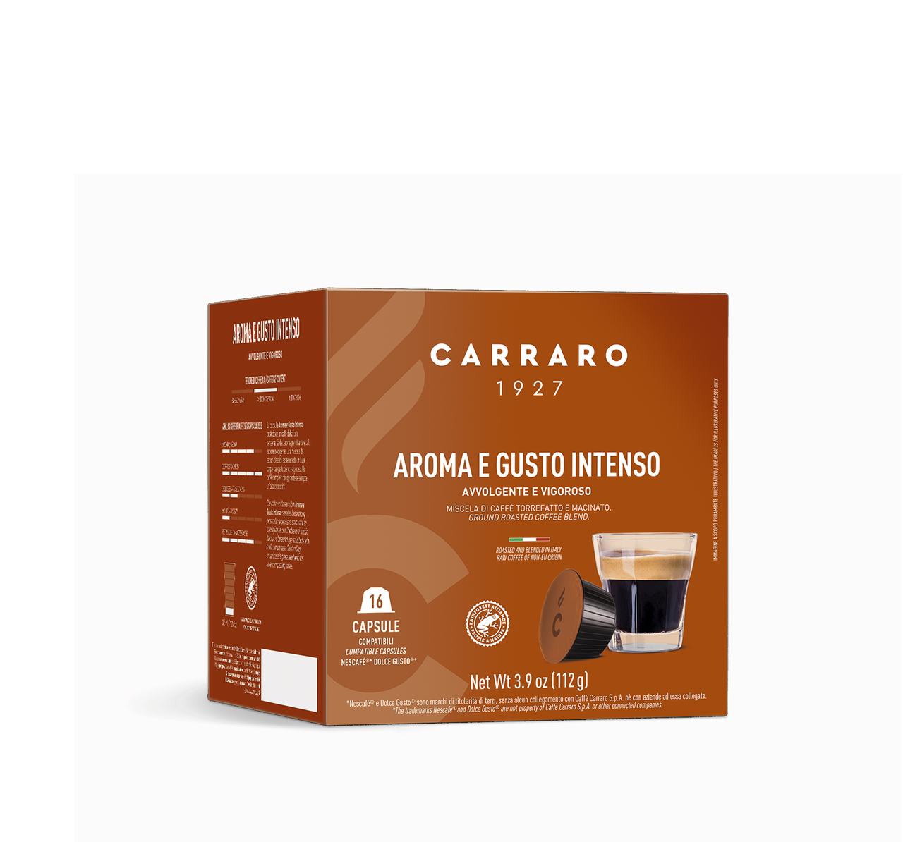 Кава в капсулах Дольче Густо - Carraro AROMA E GUSTO INTENSO Dolce Gusto (16 капсул = 16 порцій)
Кава в капсулах Дольче Густо - Carraro AROMA E GUSTO INTENSO Dolce Gusto (16 капсул = 16 порцій)