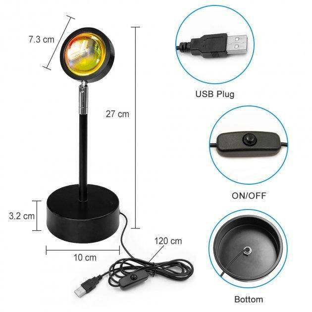 Проекционный светильник заката Sunset Lamp декоративная атмосферная лампа-ночник имитирующая теплый закат
Проекционный светильник заката Sunset Lamp декоративная атмосферная лампа-ночник имитирующая теплый закат